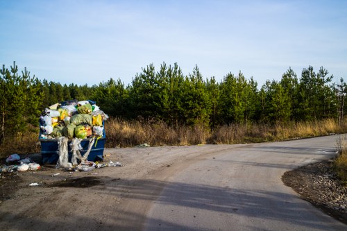 Two-person team loading bulky items from a suburban house