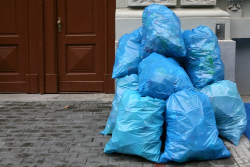 Residential waste collection trucks operating in Farnborough